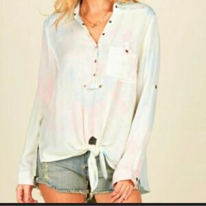 Vintage Havana Frayed Tie Dye Popover Size S Bohemian Distressed Edgy Hippie